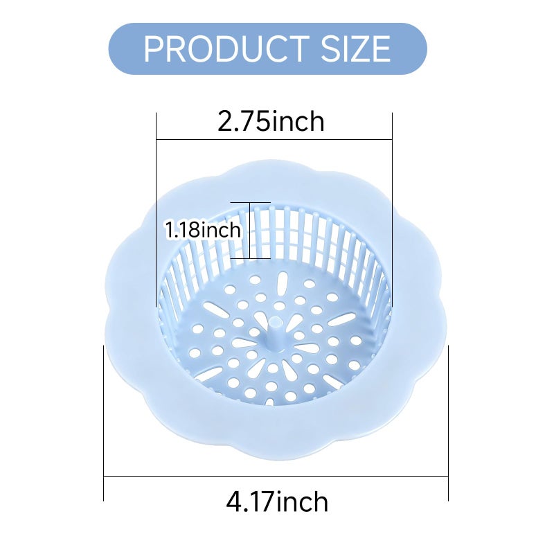OLIREXD 4PCS Good Grips Plastic Kitchen Bath Sink Strainer Drain Filter Basket, Hair Catcher Stopper, Easy Clean, Set of 4 - Image 2